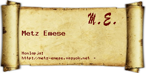 Metz Emese névjegykártya